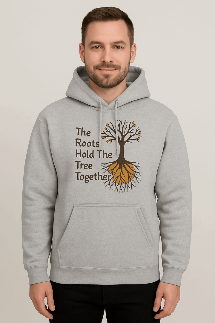 The Roots Hold The Tree Together Hoodie – Inspirational Champion Pullover with Tree & Roots Design