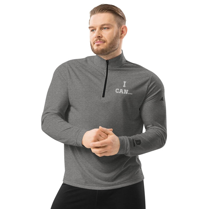 "I CAN..." Motivational Adidas Quarter-Zip Pullover | Eco-Friendly Recycled Polyester | Sweat-Wicking Athletic Top