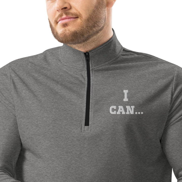 "I CAN..." Motivational Adidas Quarter-Zip Pullover | Eco-Friendly Recycled Polyester | Sweat-Wicking Athletic Top